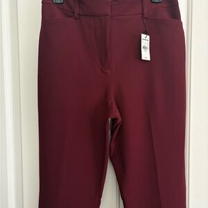 Express Deep Red Slit Ankle Pants-NWT (8)